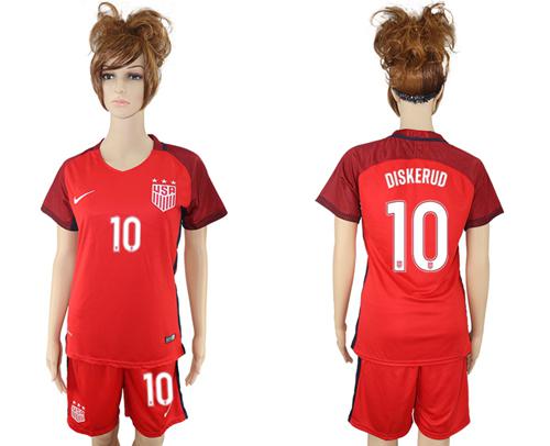 Women's USA #10 Diskerud Away Soccer Country Jersey Women's USA #10 Diskerud Away Soccer Country Jersey