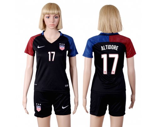 Women's USA #17 Altidore Away(Three Star) Soccer Country Jersey Women's USA #17 Altidore Away(Three Star) Soccer Country Jersey