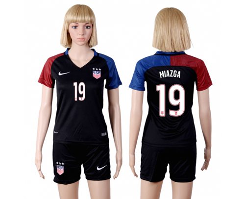 Women's USA #19 Miazga Away Soccer Country Jersey Women's USA #19 Miazga Away Soccer Country Jersey