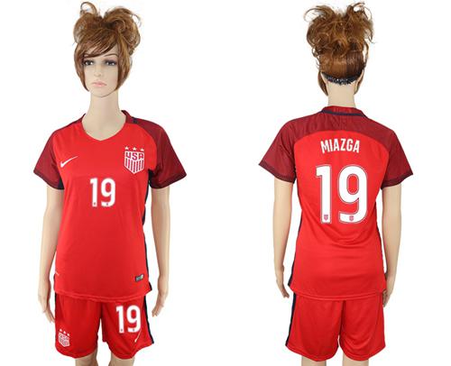 Women's USA #19 Miazga Away Soccer Country Jersey Women's USA #19 Miazga Away Soccer Country Jersey
