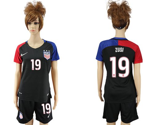 Women's USA #19 Zusi Away Soccer Country Jersey Women's USA #19 Zusi Away Soccer Country Jersey