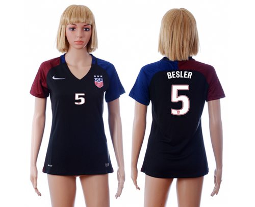 Women's USA #5 Besler Away Soccer Country Jersey Women's USA #5 Besler Away Soccer Country Jersey