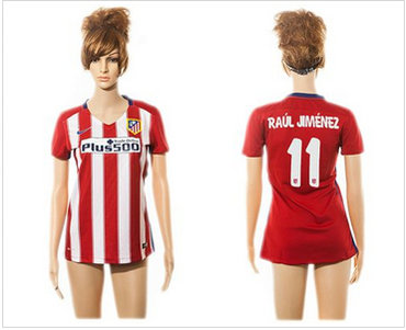 Women Atletico Madrid #11 Raul Jimenez Home Soccer Club Jersey