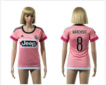 Women Juventus #8 Marchisio Pink Soccer Club Jersey