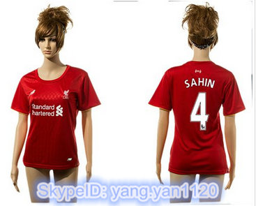 Women Liverpool #4 Sahin Red Home Soccer Club Jersey Women Liverpool #4 Sahin Red Home Soccer Club Jersey
