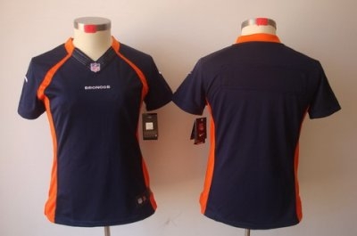 Women NEW NFL Denver Broncos Blank Blue Jerseys