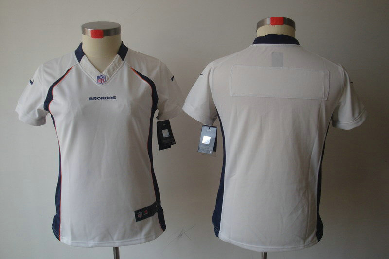Women NEW NFL Denver Broncos Blank White Jerseys