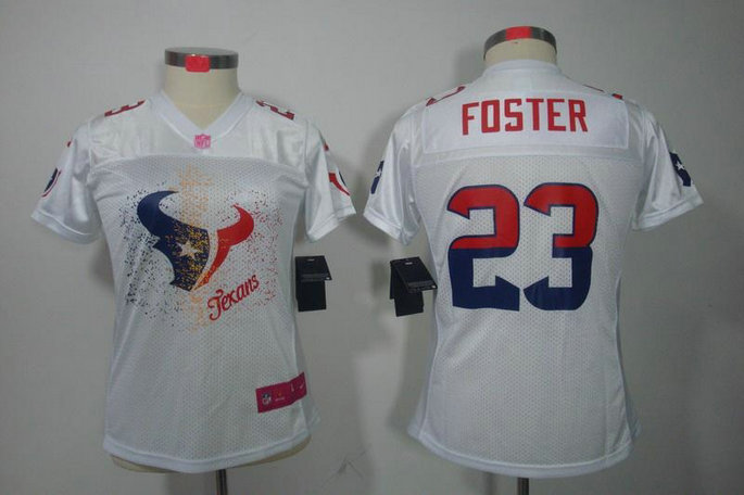 Women NEW NFL Houston Texans 23 Arian Foster White(2012 Fem Fan Elite Jerseys)