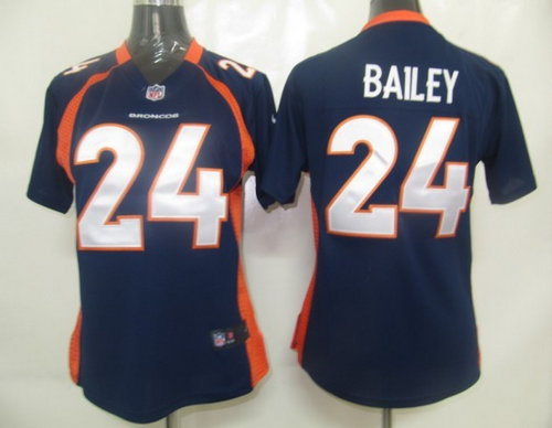 Women Nike Denver Broncos 24 Champ Bailey Blue Game Jerseys