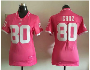 Women Nike Giants #80 Victor Cruz Pink Stitched NFL Elite Bubble Gum Jersey