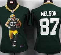 Women Nike Green Bay Packers 87 Nelson Green Portrait Fashion Game Jerseys Women Nike Green Bay Packers 87 Nelson Green Portrait Fashion Game Jerseys
