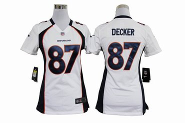 Women Nike NFL Denver Broncos 87 Eric Decker White Jerseys