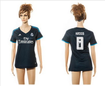 Women Real Madrid #8 Kroos Sec Away Soccer Club Jersey