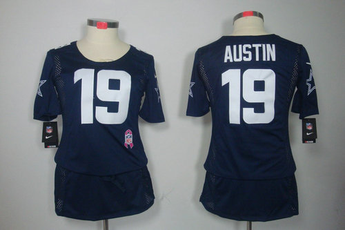 Womens NEW Dallas cowboys 19 Austin Elite breast Cancer Awareness Blue Jerseys Womens NEW Dallas cowboys 19 Austin Elite breast Cancer Awareness Blue Jerseys