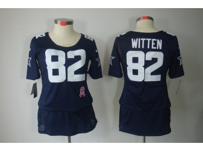 Womens NEW Dallas cowboys 82 Witten Elite breast Cancer Awareness Blue Jerseys Womens NEW Dallas cowboys 82 Witten Elite breast Cancer Awareness Blue Jerseys