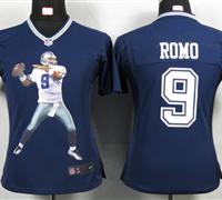 Womens Nike Dallas Cowboys 9 Romo Blue Portrait Fashion Game Jerseys Womens Nike Dallas Cowboys 9 Romo Blue Portrait Fashion Game Jerseys