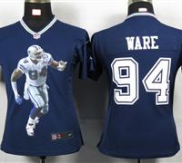 Womens Nike Dallas Cowboys 94 Ware Blue Portrait Fashion Game Jerseys Womens Nike Dallas Cowboys 94 Ware Blue Portrait Fashion Game Jerseys
