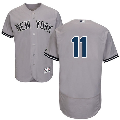 Yankees #11 Brett Gardner Grey Flexbase Authentic Collection Stitched MLB Jersey Yankees #11 Brett Gardner Grey Flexbase Authentic Collection Stitched MLB Jersey