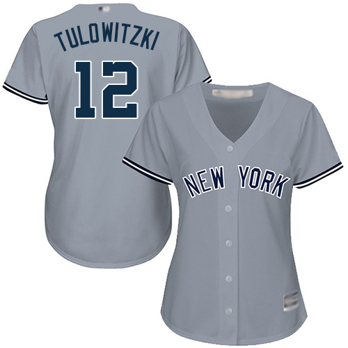 Yankees #12 Troy Tulowitzki Grey Road Women's Stitched Baseball Jersey Yankees #12 Troy Tulowitzki Grey Road Women's Stitched Baseball Jersey