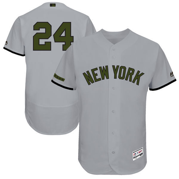 Yankees #24 Gary Sanchez Gray Men's 2017 Memorial Day Flexbase Player Jersey Yankees #24 Gary Sanchez Gray Men's 2017 Memorial Day Flexbase Player Jersey