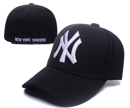 Yankees Team Logo Black Stretch Fitted Hat Yankees Team Logo Black Stretch Fitted Hat