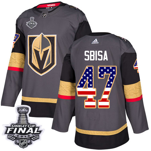 Adidas Golden Knights #47 Luca Sbisa Grey Home Authentic USA Flag 2018 Stanley Cup Final Stitched Youth NHL Jersey Adidas Golden Knights #47 Luca Sbisa Grey Home Authentic USA Flag 2018 Stanley Cup Final Stitched Youth NHL Jersey