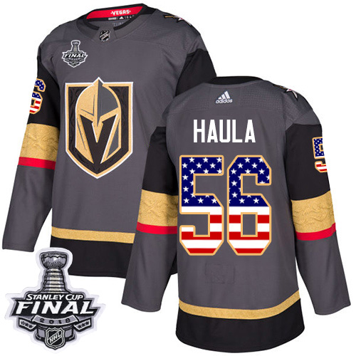 Adidas Golden Knights #56 Erik Haula Grey Home Authentic USA Flag 2018 Stanley Cup Final Stitched Youth NHL Jersey Adidas Golden Knights #56 Erik Haula Grey Home Authentic USA Flag 2018 Stanley Cup Final Stitched Youth NHL Jersey