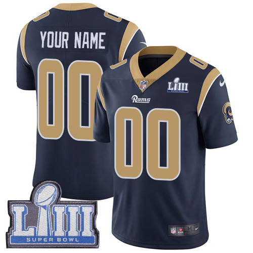 Youth Customized Los Angeles Rams Vapor Untouchable Super Bowl LIII Bound Limited Navy Blue Nike NFL Home ersey Youth Customized Los Angeles Rams Vapor Untouchable Super Bowl LIII Bound Limited Navy Blue Nike NFL Home ersey
