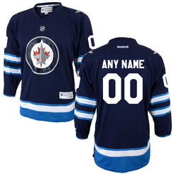 Youth Winnipeg Jets Reebok Navy Custom Home Replica Jersey Youth Winnipeg Jets Reebok Navy Custom Home Replica Jersey