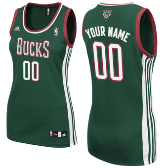 adidas Milwaukee Bucks Women's Custom Replica Road Jersey adidas Milwaukee Bucks Women's Custom Replica Road Jersey