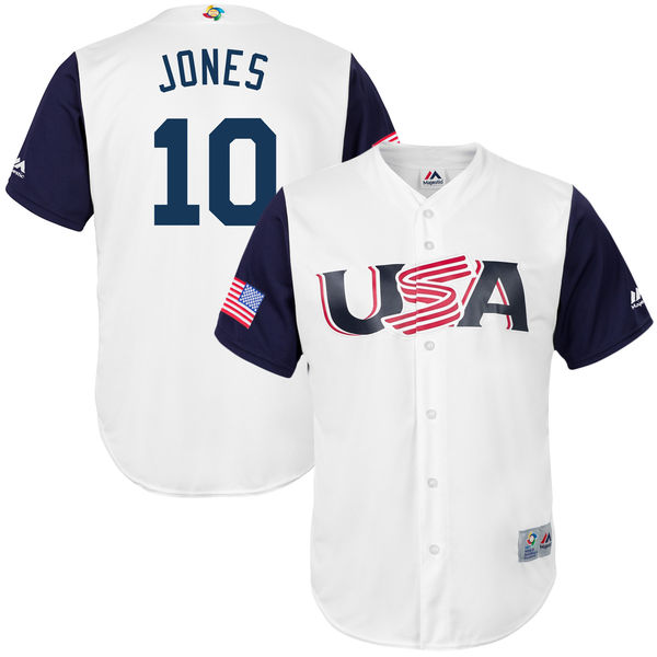 Team USA #10 Jones 2017 World Baseball Classic Authentic Customized Stitched MLB Jersey Team USA #10 Jones 2017 World Baseball Classic Authentic Customized Stitched MLB Jersey