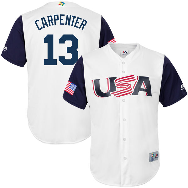 Team USA #13 CARPENTRT 2017 World Baseball Classic Authentic Customized Stitched MLB Jersey Team USA #13 CARPENTRT 2017 World Baseball Classic Authentic Customized Stitched MLB Jersey